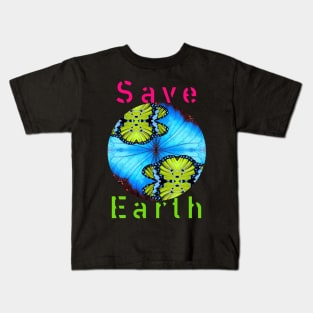 Save Earth Global Warming Climate Change Go Green Earth Day Kids T-Shirt